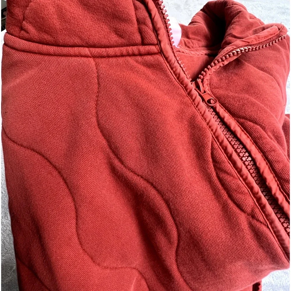Fabletics Jacket‎ Womens 3X Orange Tedi Quilted Collar Full Zip Pockets Cotton - Picture 7 of 14